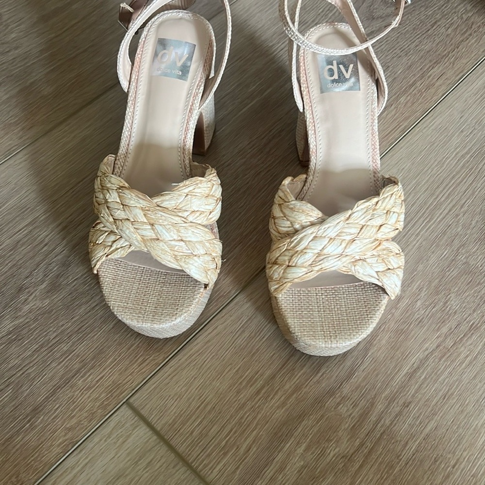 DV by Dolce Vita Tan Platform Slingback Sandals